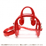 ボストン型クリアぬいポーチ　レッド(ノンキャラ)