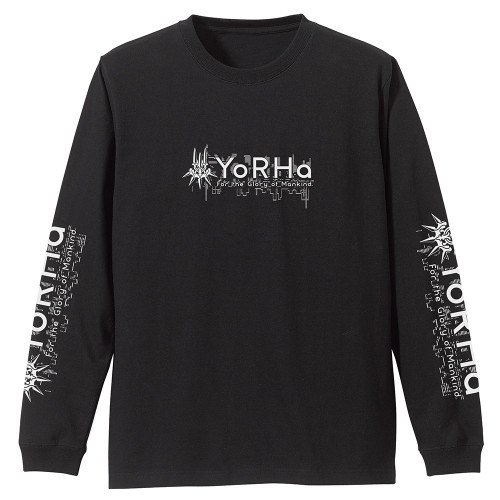NieR:Automata Ver1.1a ヨルハ部隊 袖リブロングスリーブTシャツ/BLACK-M