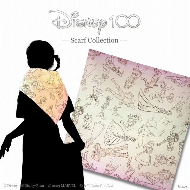 【グッズスカーフ】Disney100 Scarf Sketch アニメイト