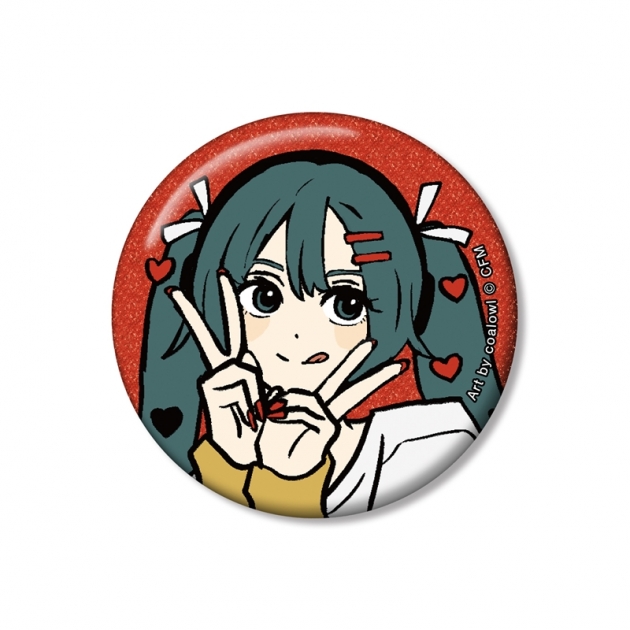 【グッズ-バッチ】初音ミク 描き下ろし 初音ミク ハートver. Art by coalowl グリッター缶バッジ ver.A【再販】
