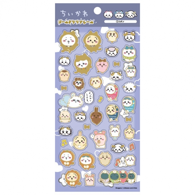 【グッズ-シール】ちいかわ ゴールドクリアシール ①リボン【再販】
