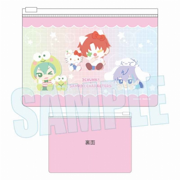 【グッズ-ポーチ】さんちゃんく!×サンリオキャラクターズ フラットポーチ B【アニメイト先行販売】
