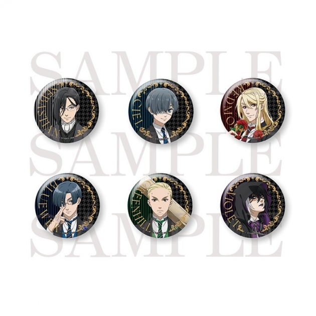 【グッズ-バッチ】TVアニメ「黒執事 -寄宿学校編-」 ジュエリー加工ランダム缶バッジ 全6種
