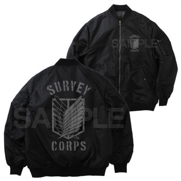 【グッズ-ジャンパー・コート】進撃の巨人 調査兵団 MA-1ジャケット Ver.2.0/BLACK-L
