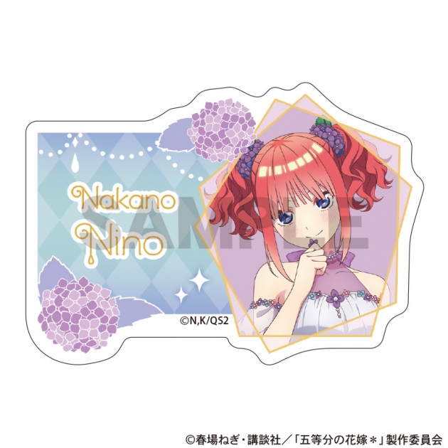 【グッズ-バッジ】五等分の花嫁* アクリルネームバッジ　中野二乃　紫陽花ドレス
