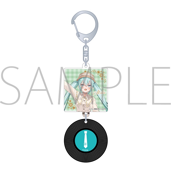 【グッズ-キーホルダー】初音ミクシリーズ レコード風キーホルダー/レジャフェス　A　初音ミク
