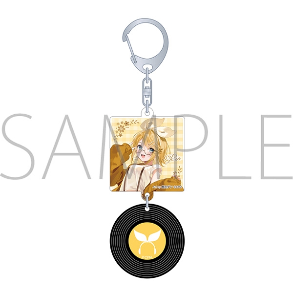 【グッズ-キーホルダー】初音ミクシリーズ レコード風キーホルダー/レジャフェス　B　鏡音リン
