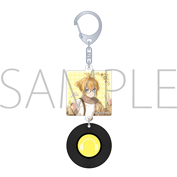 【グッズ-キーホルダー】初音ミクシリーズ レコード風キーホルダー/レジャフェス　C　鏡音レン
