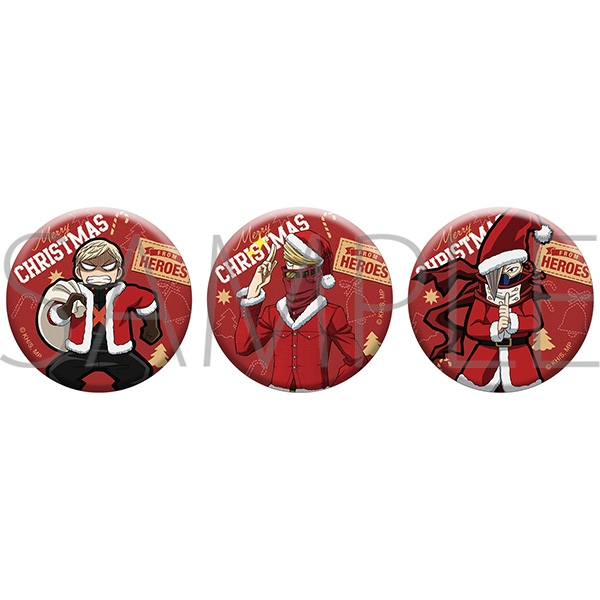 【グッズ-バッチ】僕のヒーローアカデミア 缶バッジセット/クリスマス(爆豪・ベストジーニスト・エッジショット)
