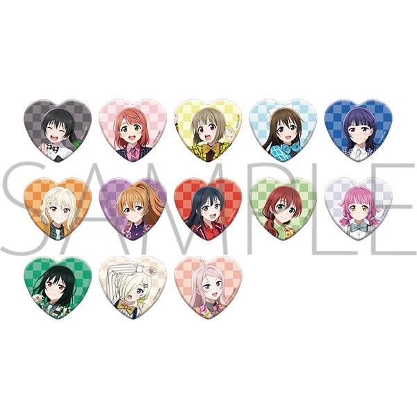 【グッズ-バッチ】ラブライブ!虹ヶ咲学園スクールアイドル同好会 (ニジガク) ハート形キャラバッジコレクション/ニジガク演芸場ver.
