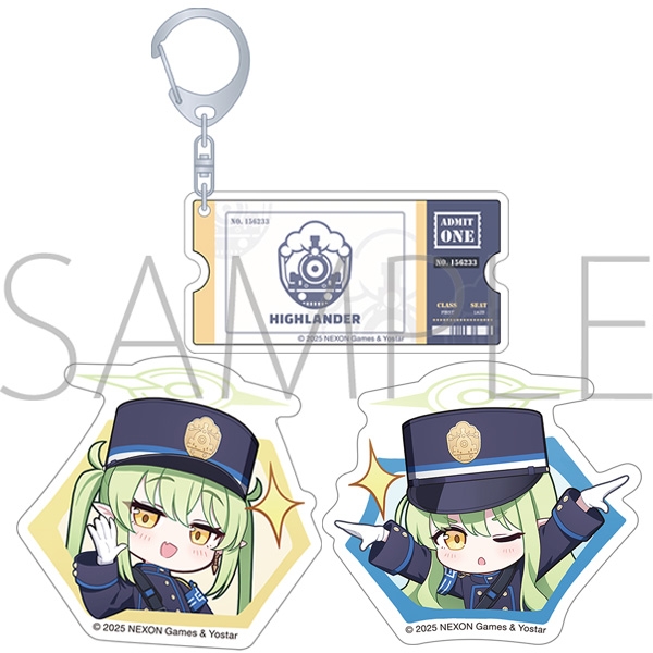 【グッズ-セットもの】ブルーアーカイブ (ブルアカ) アクリルチケット風キーホルダー&ステッカーセット
