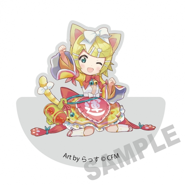 【グッズ-置きもの】「初音ミク×招き猫」 ゆらゆらアクリルブロック 鏡音リン Art by らっす
