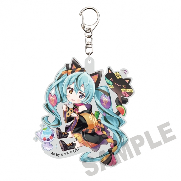 【グッズ-キーホルダー】「初音ミク×招き猫」 ダイカットアクリルキーホルダー 初音ミク黒猫 Art by らっす
