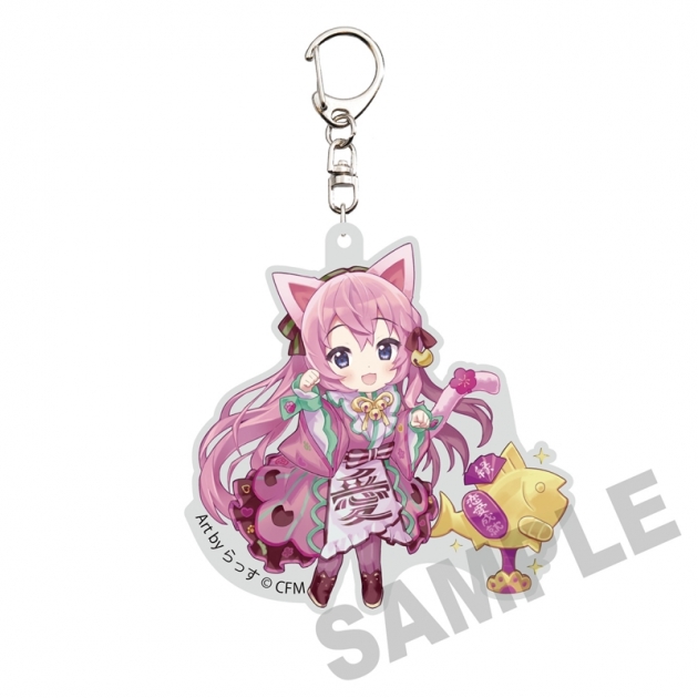 【グッズ-キーホルダー】「初音ミク×招き猫」 ダイカットアクリルキーホルダー 巡音ルカ Art by らっす
