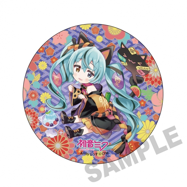 【グッズ-バッチ】「初音ミク×招き猫」 メガ缶バッジスタンド 初音ミク黒猫 Art by らっす
