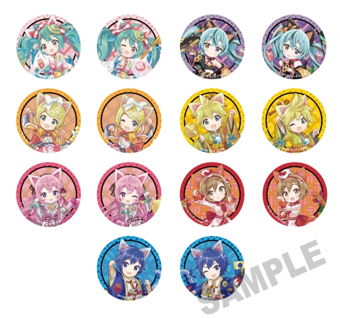 【グッズ-バッチ】「初音ミク×招き猫」 トレーディング缶バッジ ピアプロキャラクターズ Art by らっす 全14種
