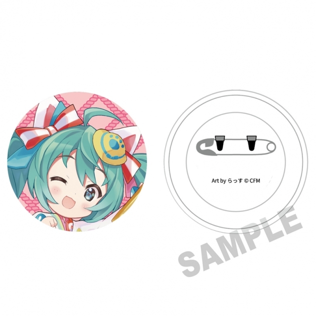 【グッズ-バッチ】「初音ミク×招き猫」 ふわもふタッチ缶バッジ 初音ミク白猫A Art by らっす
