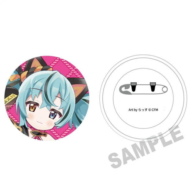【グッズ-バッチ】「初音ミク×招き猫」 ふわもふタッチ缶バッジ 初音ミク黒猫C Art by らっす
