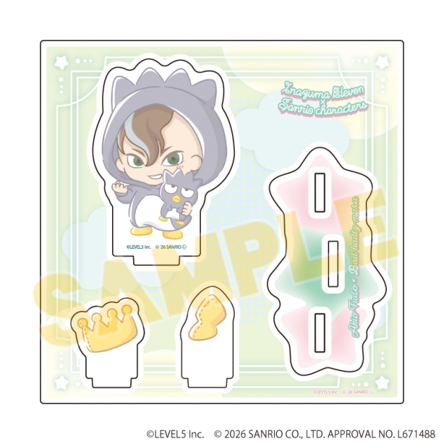 【グッズ-スタンドポップ】イナズマイレブン×サンリオキャラクターズ アクリルスタンドプレート41/不動明王×バッドばつ丸(コラボイラスト)