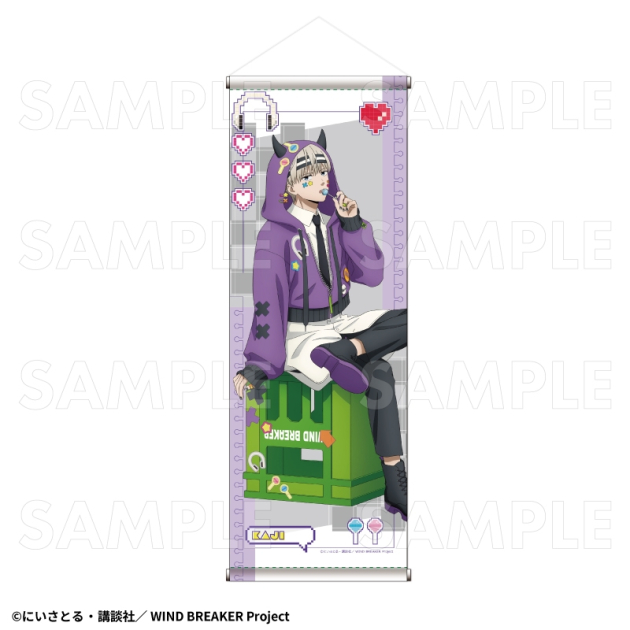 【グッズ-タペストリー】TVアニメ『WIND BREAKER』 【でびデコパーカー】 B2半裁タペストリー【梶 蓮】
