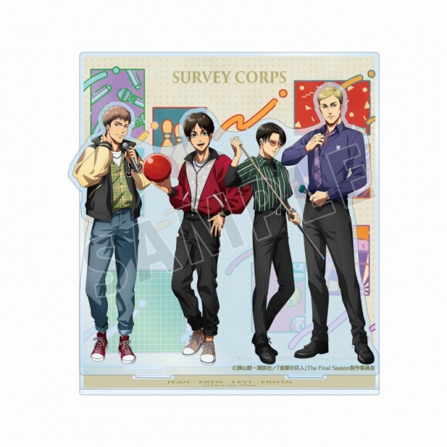 【グッズ-スタンドポップ】進撃の巨人 描き下ろし レトロ風ファッションver. アクリルジオラマ
