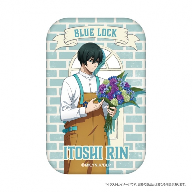 【グッズ-バッチ】ブルーロック スクエア缶バッジ 糸師 凛(お花屋さん)
