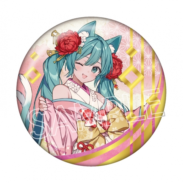 【グッズ-バッチ】初音ミク 百鬼夜行 ～麗宴～ 箔押しBIG缶バッジ A 猫又(ねこまた)
