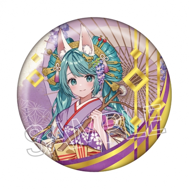 【グッズ-バッチ】初音ミク 百鬼夜行 ～麗宴～ 箔押しBIG缶バッジ C 白狐(しろぎつね)
