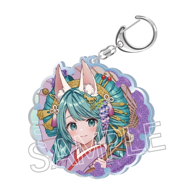 【グッズ-キーホルダー】初音ミク 百鬼夜行 ～麗宴～ アクリルキーホルダー 白狐 A(しろぎつね)
