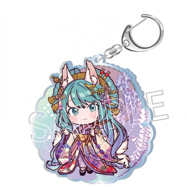 【グッズ-キーホルダー】初音ミク 百鬼夜行 ～麗宴～ アクリルキーホルダー 白狐 B(しろぎつね)

