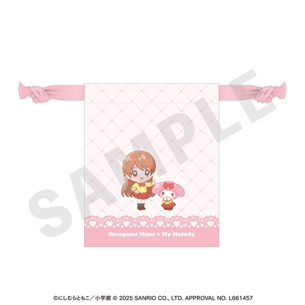 【グッズ-巾着】極上!!めちゃモテ委員長,マイメロディ ちゃおヒロインズ×サンリオキャラクターズ 巾着 北神未海×マイメロディ
