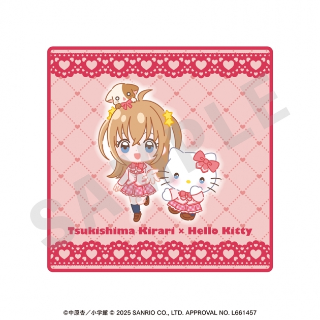 【グッズ-タオル】きらりん☆レボリューション,ハローキティ ちゃおヒロインズ×サンリオキャラクターズ ミニタオル 月島きらり×ハローキティ
