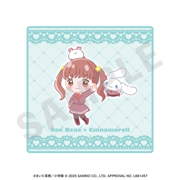【グッズ-タオル】シャイニング!,シナモロール ちゃおヒロインズ×サンリオキャラクターズ ミニタオル 大根ねね×シナモロール
