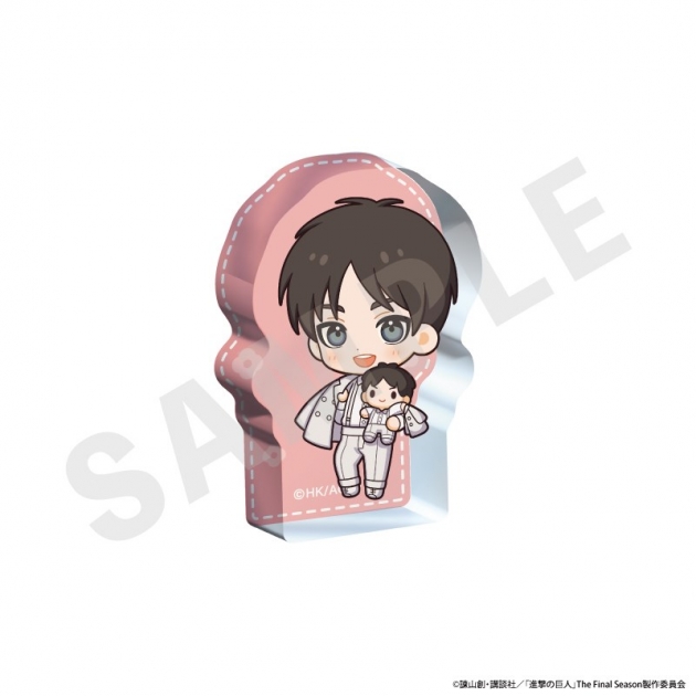 【グッズ-置きもの】TVアニメ『進撃の巨人』 ミニキャラホワイトコーデシリーズ ミニダイカットアクリルブロック(エレン)
