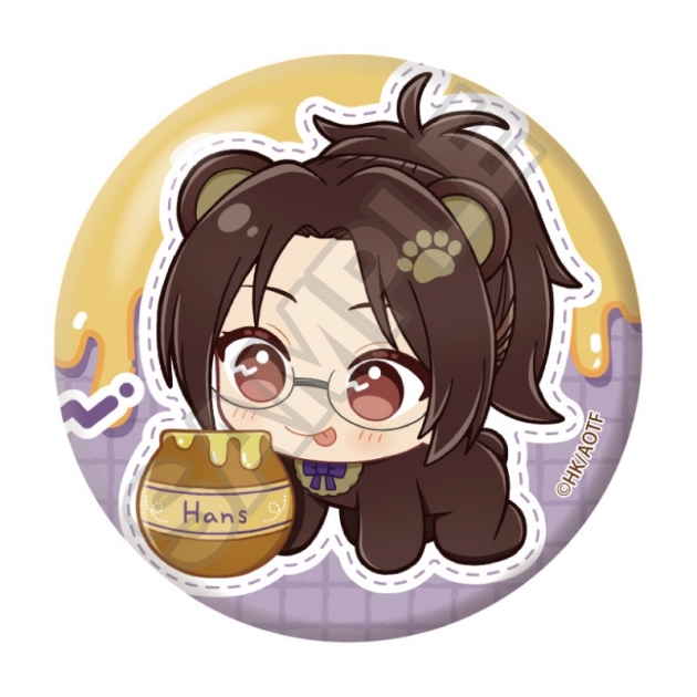 【グッズ-バッチ】進撃の巨人 ぬいぴ～すふれんず はらぺこくま 缶バッジ ハンジ・ゾエ
