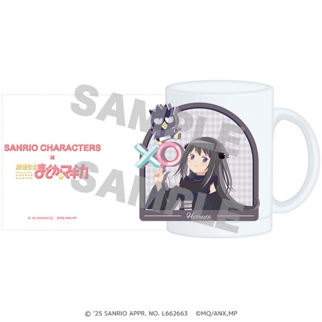 【グッズ-マグカップ】サンリオキャラクターズ×魔法少女まどか☆マギカ すりガラスマグカップ 暁美 ほむら×バッドばつ丸
