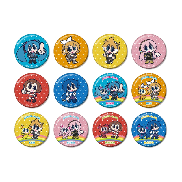 【グッズ-バッチ】初音ミク ANGEL BLUEコラボ 描き起こし トレーディンググリッター缶バッジ【アニメイト特典付】
