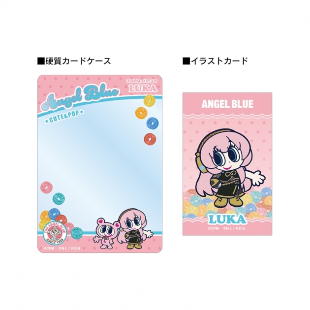 【グッズ-セットもの】初音ミク ANGEL BLUEコラボ 描き起こし 巡音ルカ&ナカムラくん B8硬質カードケース&イラストカードセット
