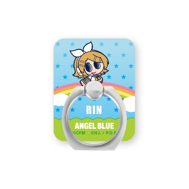 【グッズ-携帯グッズ】初音ミク ANGEL BLUEコラボ 描き起こし 鏡音リン アクリルスマホリング
