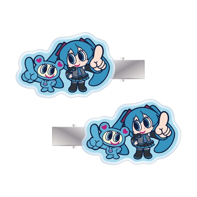 【グッズ-クリップ】初音ミク ANGEL BLUEコラボ 描き起こし 初音ミク&ナカムラくん アクリルヘアクリップ2個セット
