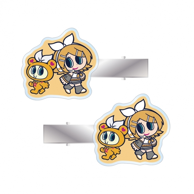 【グッズ-クリップ】初音ミク ANGEL BLUEコラボ 描き起こし 鏡音リン&ナカムラくん アクリルヘアクリップ2個セット
