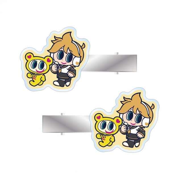 【グッズ-クリップ】初音ミク ANGEL BLUEコラボ 描き起こし 鏡音レン&ナカムラくん アクリルヘアクリップ2個セット
