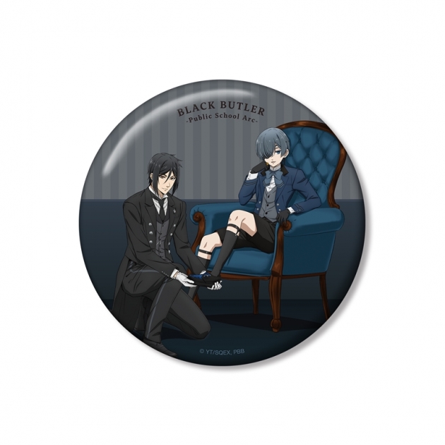 【グッズ-バッチ】TVアニメ『黒執事 -寄宿学校編-』 描き下ろし セバスチャン&シエル 100mm缶バッジ
