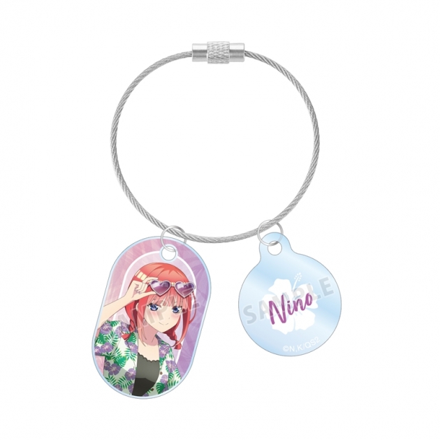 【グッズ-キーホルダー】五等分の花嫁* 描き下ろし 中野二乃 アロハシャツver. 2連ワイヤーアクリルキーホルダー【アニメイト先行販売】
