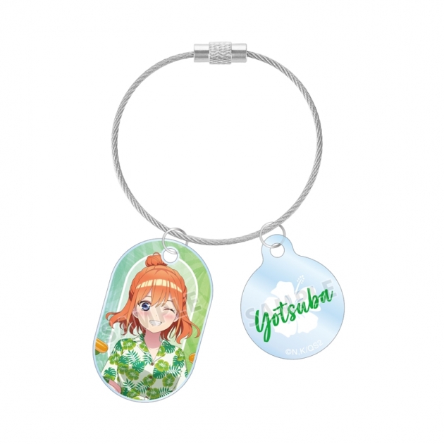 【グッズ-キーホルダー】五等分の花嫁* 描き下ろし 中野四葉 アロハシャツver. 2連ワイヤーアクリルキーホルダー【アニメイト先行販売】
