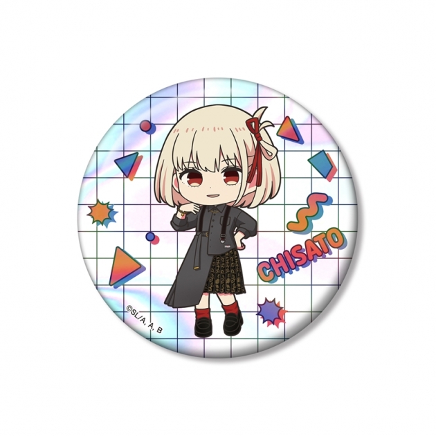 【グッズ-バッチ】TVアニメ「リコリス・リコイル」 meagratiaコラボ 錦木千束 ちびキャラ 75mmオーロラ缶バッジ ver.A
