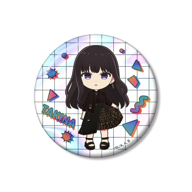 【グッズ-バッチ】TVアニメ「リコリス・リコイル」 meagratiaコラボ 井ノ上たきな ちびキャラ 75mmオーロラ缶バッジ ver.A
