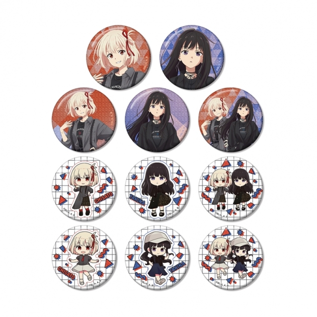 【グッズ-バッチ】TVアニメ「リコリス・リコイル」 meagratiaコラボ 描き下ろし&ちびキャラ トレーディンググリッター缶バッジ
