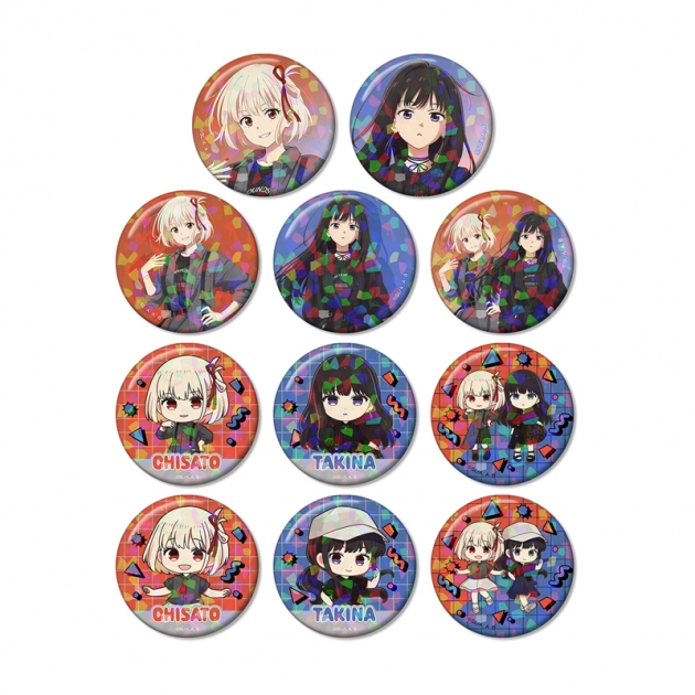 【グッズ-バッチ】TVアニメ「リコリス・リコイル」 meagratiaコラボ 描き下ろし&ちびキャラ トレーディングホログラム缶バッジ
