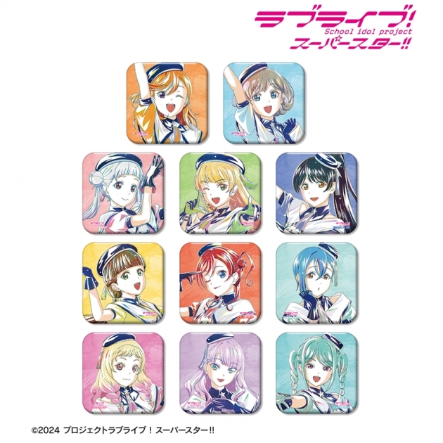 【グッズ-バッチ】ラブライブ!スーパースター!! 描き下ろし スーパースター!!ver. トレーディング Ani-Art スクエア缶バッジ

